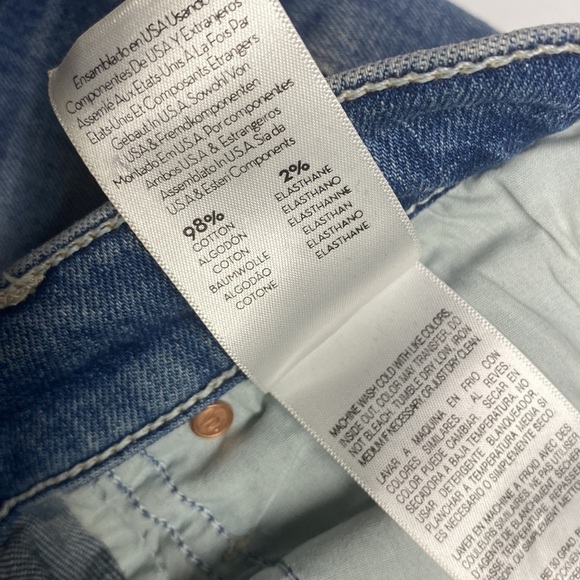 MOTHER PIXI DAZZLER ANKLE FRAY IN POPISM HIGH WAISTED RAW HEM STRAIGHT LEG SZ 26 - Picture 9 of 16